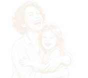 illustration maman fille blanc
